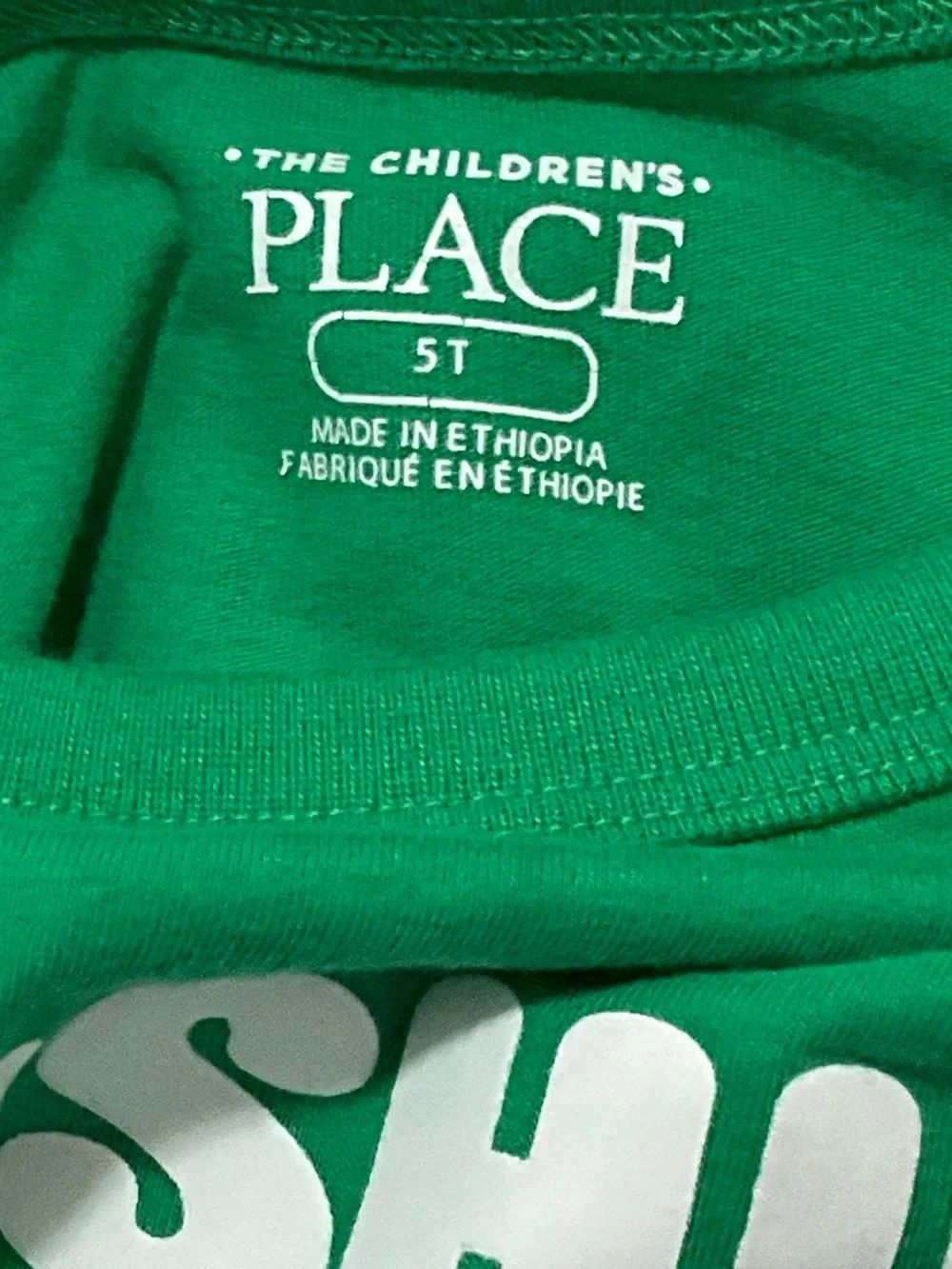 The Children’s Place Boys 5T St Patrick’s Day Bulldozer Shamrock T Shirt Green
